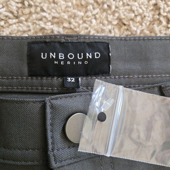 Unbound Merino Travel Pants Size 32 Gray 95% Merino Wool, Slim Fit, Hidden Zip - Picture 2 of 11